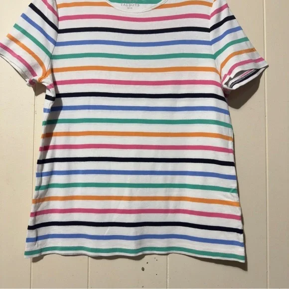 Talbots Crewneck Stripe Shirt Multicolored Woman Size LP - Picture 3 of 5